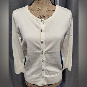 WHBM Cardigan - Size M - White/Ivory